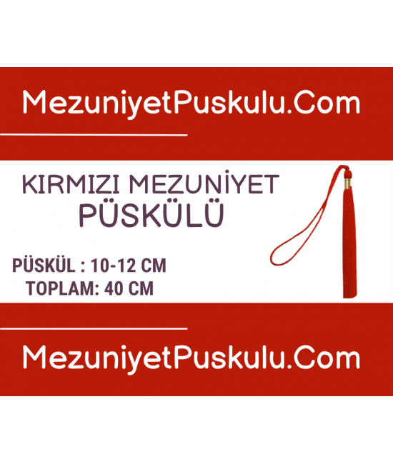 Kırmızı Mezuniyet Püskülü