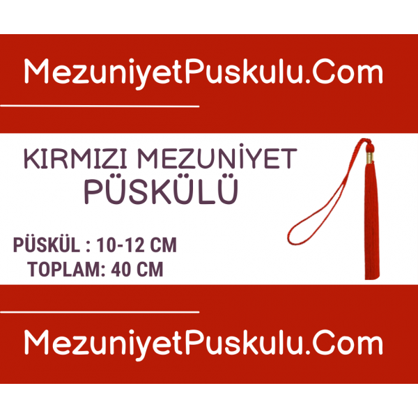 Kırmızı Mezuniyet Püskülü