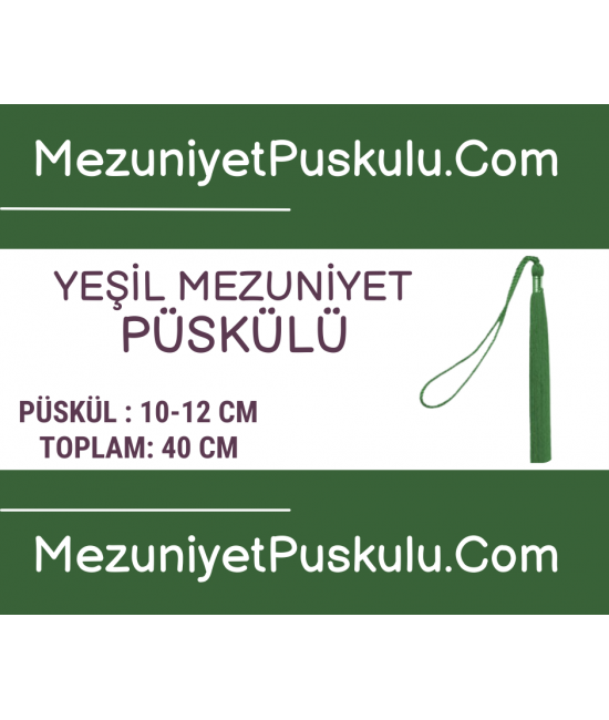 Yeşil Mezuniyet Püskülü